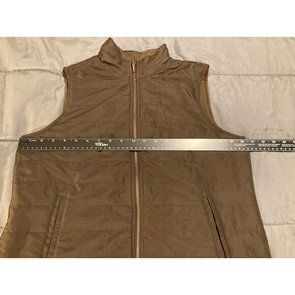 Lauren Ralph Lauren Women Reversible Vest LP L Petite Brown Knit Quilted Riding - Picture 14 of 15
